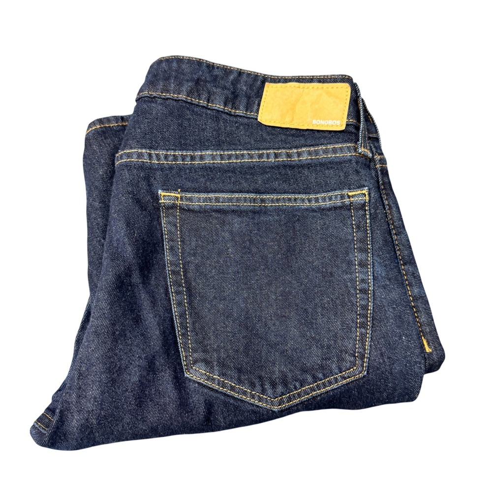 Bonobos Jeans Mens 33x32 (33x31‎ ACTUAL) Slim Fit Dark Wash Blue Denim